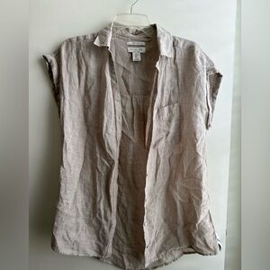 Rachel Zoe Linen Blend Beige Women's Top